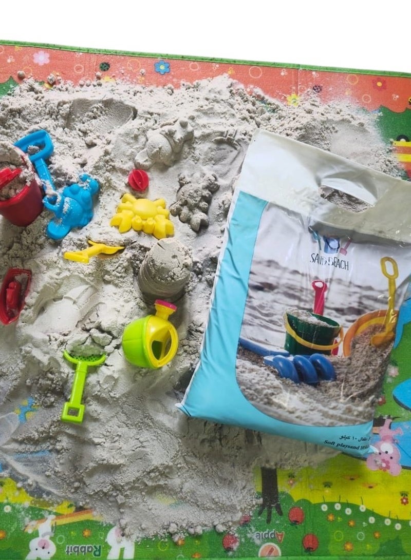 SAND BEACH Sterile white sand weighing 10 kilograms, natural, washed and refined, filtered without dust, safe for children from allergies and skin diseases. - Image 2