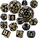 CiaraQ DND Polyhedral Dice Set 15pcs D4D100 Game Dice with Dice Bag for Dungeons and Dragons Role Playing Table Games Black Yellow - Image 2