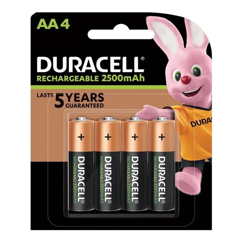 Duracell AA 2500mah Rechargeable Battery- 4pcs