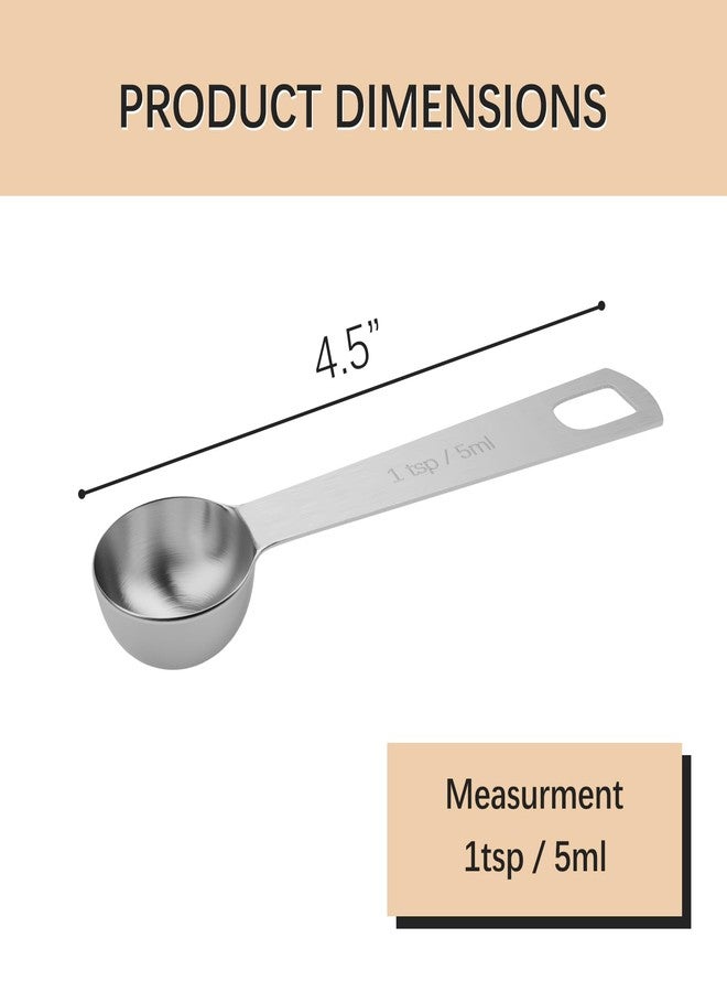 BERYLER ملعقة قياس فردية من BERYLER، قطعة واحدة، ملعقة صغيرة (ثلث ملعقة كبيرة، 5 مل)، مصنوعة من الفولاذ المقاوم للصدأ. ملاعق شاي فردية فقط. - Image 2