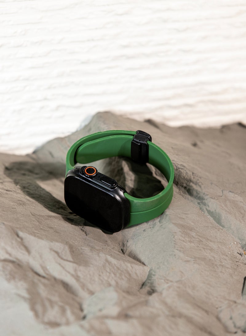 Soft Silicone Sport Watch Band with Magnetic Buckle Fits Apple Watch Ultra 2/Ultra Series 9/8/SE 2nd Gen/7/SE/6/5/4/3/2/1 Compatible with 42/44/45/49mm Case Sizes Also Compatible with Series 10 with 46mm Case Size - Image 5