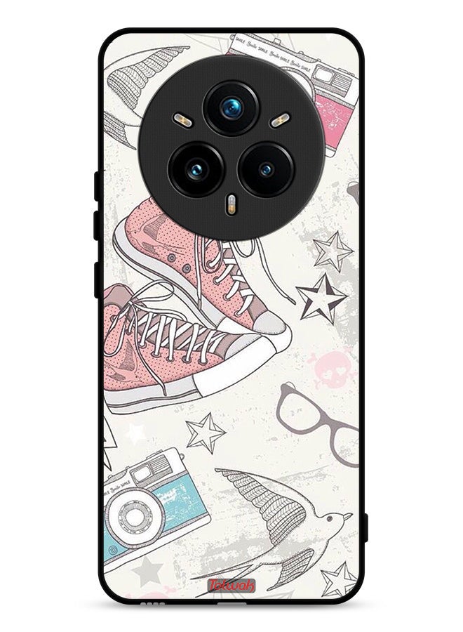 Tolwak Realme 14 Pro 5G Protective Case Cover Canva Shoes And Camera Art