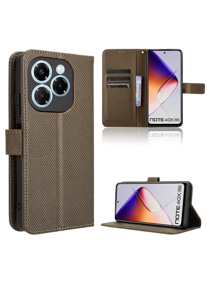 زبون جراب لهاتف Infinix Note 40X 5G مصنوع من الجلد بتصميم ماسي - Image 1