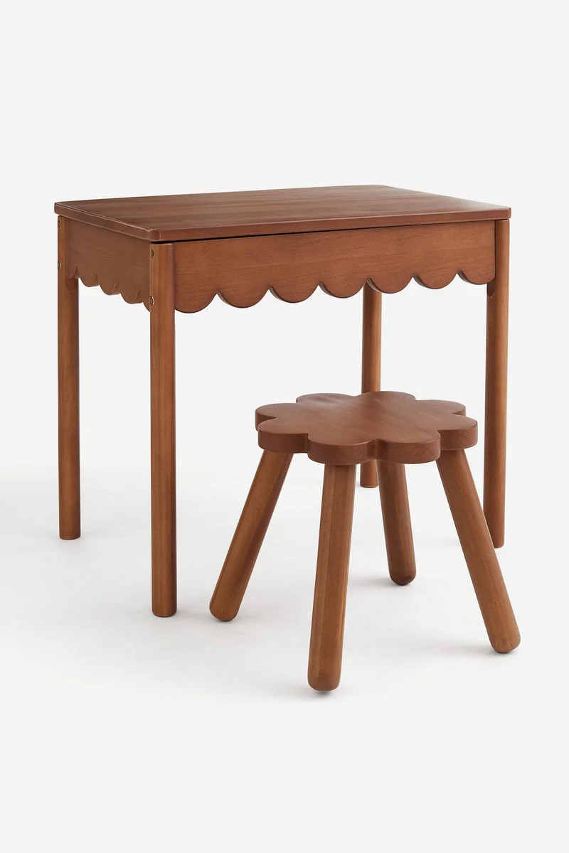 H&M Children's scallop-edge desk and stool