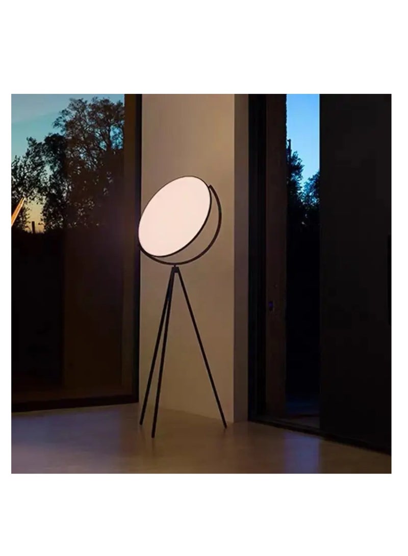 ماك هوم مصباح أرضي Amaryllis Super Loon - مصباح LED حديث بقرص مسطح أسود مع دوران 360 درجة ووظيفة عكس الضوء  - Image 1