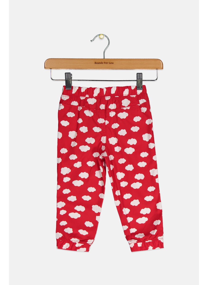 Tchibo Toddlers Girl All Over Print Pull On Pants, Red  - Image 2
