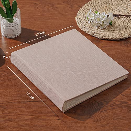 Pssoss Large DIY Scrapbook Photo Album 100 pages with Writing Space for 3x5 4x6 5x7 6x8 8x10 Pictures for Baby Wedding Family Children Anniversary Photo Album (Beige) - Image 5