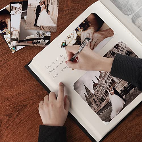 Pssoss Large DIY Scrapbook Photo Album 100 pages with Writing Space for 3x5 4x6 5x7 6x8 8x10 Pictures for Baby Wedding Family Children Anniversary Photo Album (Beige) - Image 2