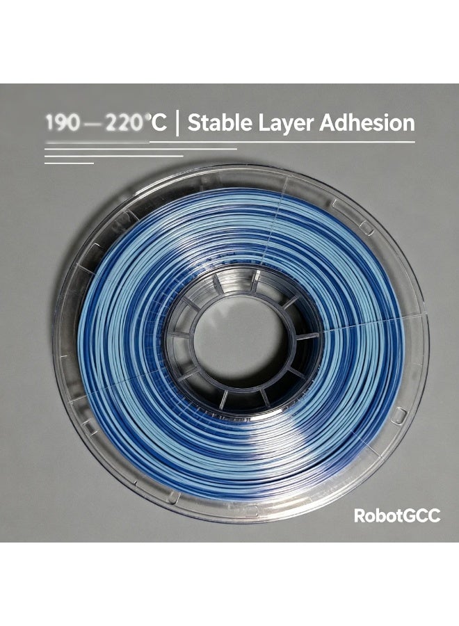 robotgcc PLA Stone Marble Grey Blue 1.75mm 3D Printing Material 1KG Spool for FDM 3D Printer, Stone Texture 3D Printing Material with Matte Marble Finish, Natural Rock Effect 3D Printing Material, Smooth Extrusion, Stable Feeding, Consistent Diameter ±0.02mm, Low Warping, Strong Layer Adhesion, High Precision 3D Printing Material for Architectural Models, Sculptures, Terrain Models, Decorative Design, Artistic Creation, Display Prototypes, Professional Black Grey Blue Stone Style Compatible with Most FDM 3D Printers - Image 2