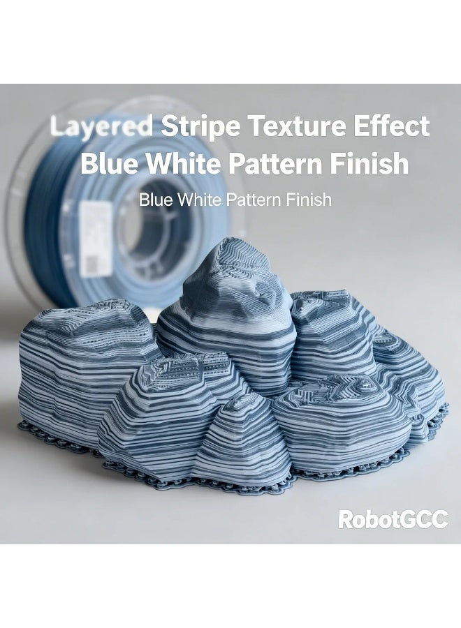 robotgcc PLA Stone Marble Grey Blue 1.75mm 3D Printing Material 1KG Spool for FDM 3D Printer, Stone Texture 3D Printing Material with Matte Marble Finish, Natural Rock Effect 3D Printing Material, Smooth Extrusion, Stable Feeding, Consistent Diameter ±0.02mm, Low Warping, Strong Layer Adhesion, High Precision 3D Printing Material for Architectural Models, Sculptures, Terrain Models, Decorative Design, Artistic Creation, Display Prototypes, Professional Black Grey Blue Stone Style Compatible with Most FDM 3D Printers - Image 5