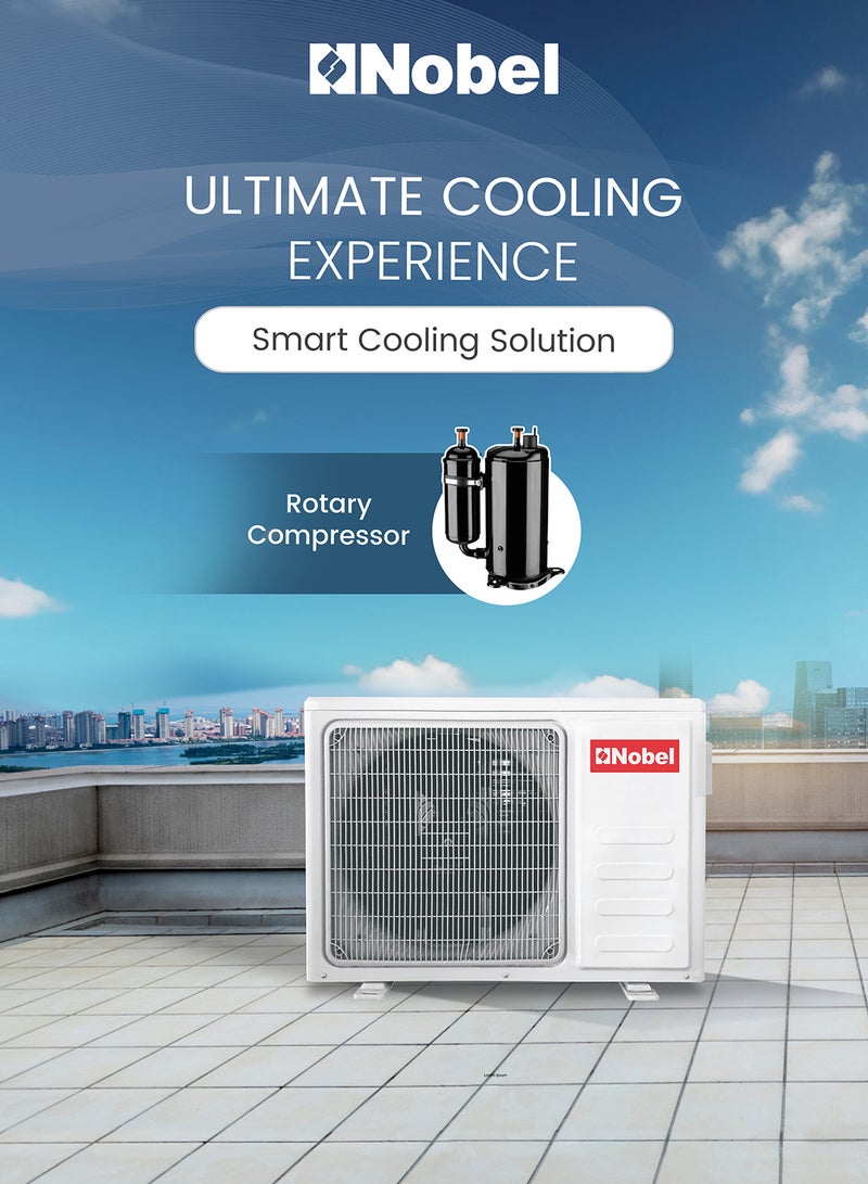 Nobel 2 Ton Floor Standing Air Conditioner, Rotary Compressor, T3 Climate, Gold Fin, 4-Way Swing, Auto Restart, R410A, (1 Year Warranty) 3200 W NFA24T white - Image 4
