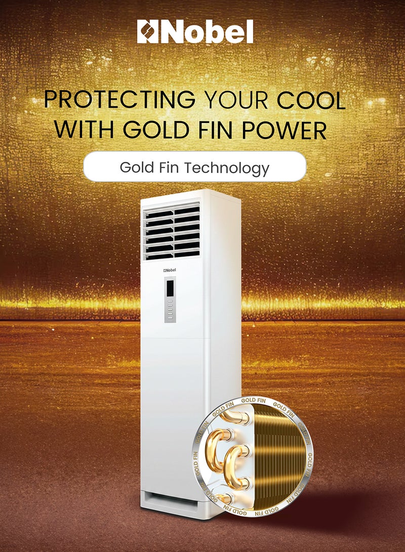 Nobel 2 Ton Floor Standing Air Conditioner, Rotary Compressor, T3 Climate, Gold Fin, 4-Way Swing, Auto Restart, R410A, (1 Year Warranty) 3200 W NFA24T white - Image 5