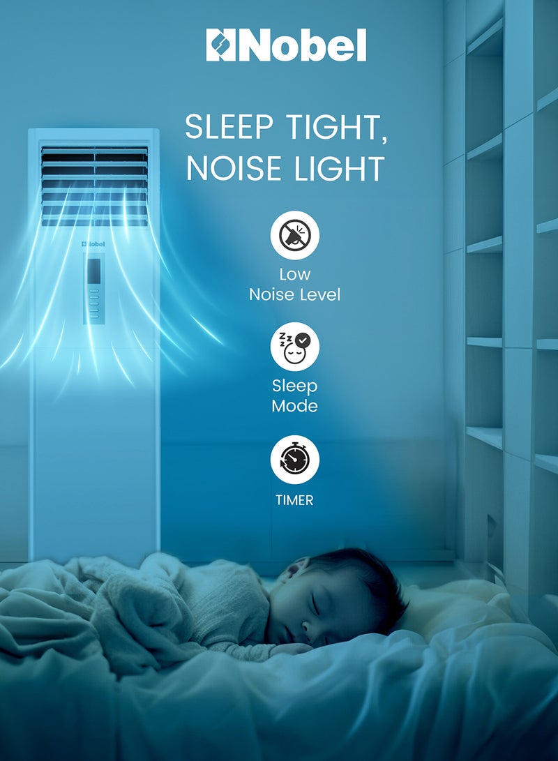 Nobel 2 Ton Floor Standing Air Conditioner, Rotary Compressor, T3 Climate, Gold Fin, 4-Way Swing, Auto Restart, R410A, (1 Year Warranty) 3200 W NFA24T white - Image 2