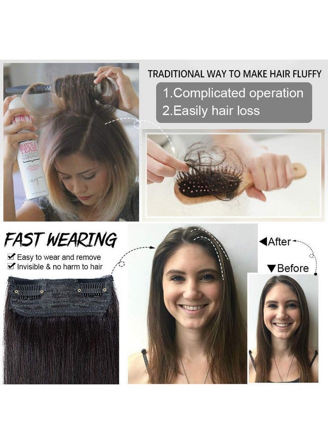 FEIPRO Clip In Human Hair Extensions Invisible Hairpin Hair Add Women Hair Volume Short Silky Straight Real Remy Hair Thick Double Weft One Piece Hairpieces For Thin Hair 8 Inch1B Natural Black - Image 5