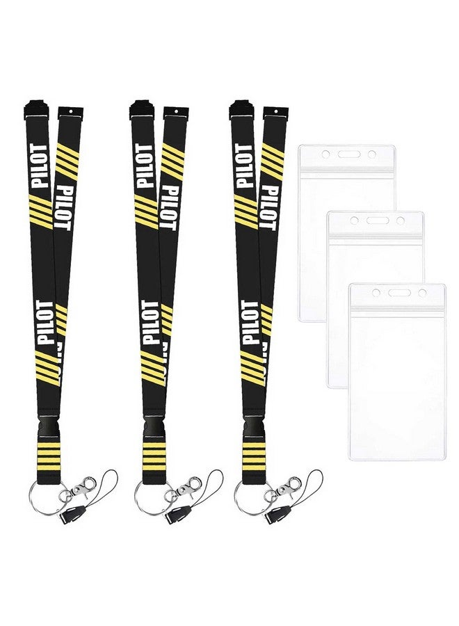 ALAMSCN Key Lanyard Keychain Id Badge Holder Detachable Neck Strap Safety Lanyards (Pilot *3) - Image 1