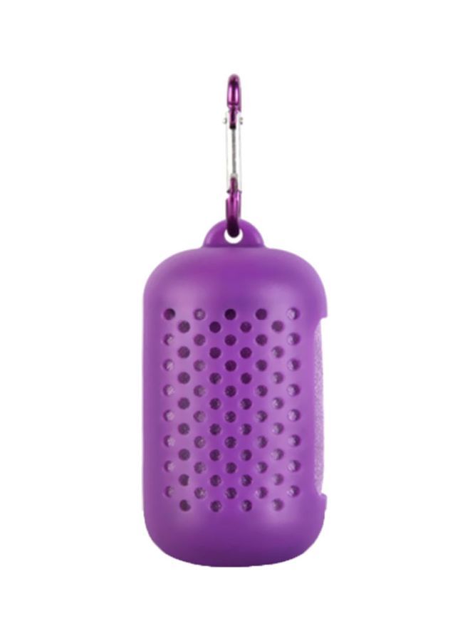 NIBEMINENT Travel Towel Case Purple/Silver 18x5x10cm