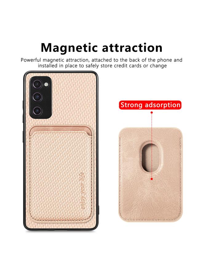 S-TOP Case For Samsung Galaxy S20 FE Carbon Fiber Leather Card Magsafe Magnetic Phone Case - Image 4