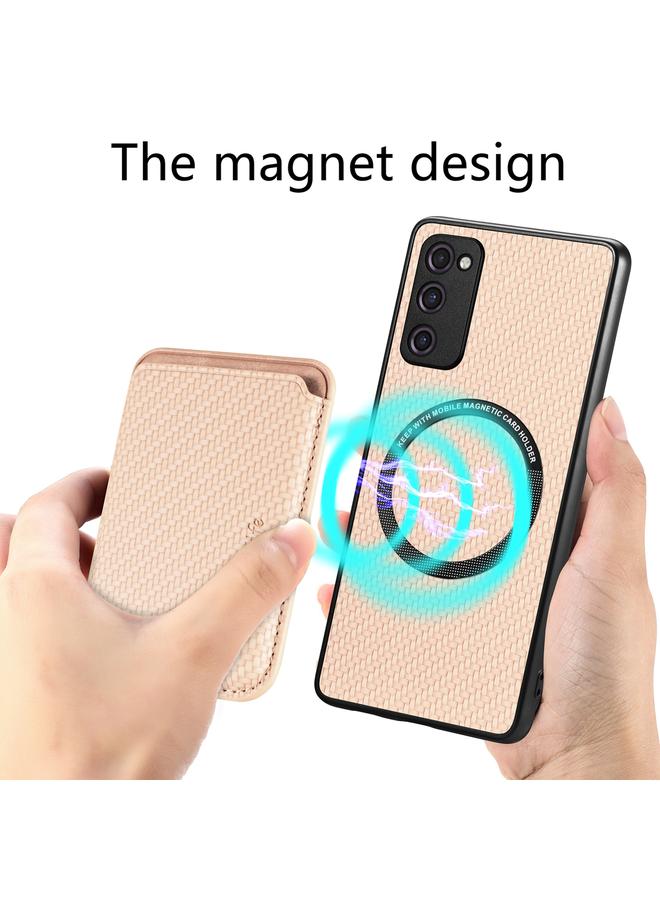 S-TOP Case For Samsung Galaxy S20 FE Carbon Fiber Leather Card Magsafe Magnetic Phone Case - Image 5