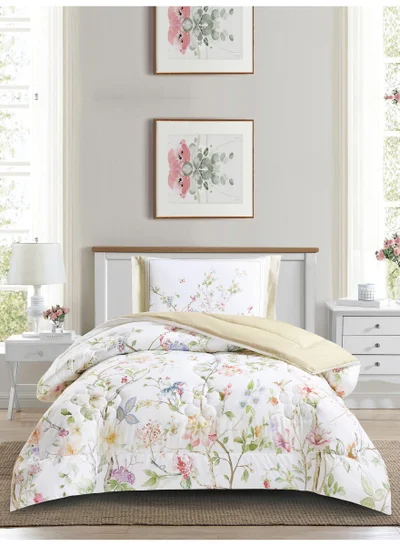 Donetella Bedding Comforter Set, twin Size 170x230 cm - 2-Pcs Digital Print Quilted Bed Set, Microfiber Fabric - 1 Comforter, 1 Pillow Shams.