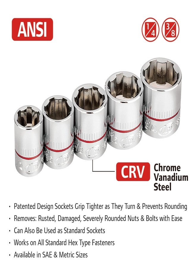 Ingersoll Rand Hand Tools Ingersoll Rand 9 Piece Tech Solutions Metric Non-Slip Socket Set, Sizes: 8-19mm, Patented Twist Design for Tighter Grip as Sockets Turn, with Thermoform Organizer Tray - 752039X - Image 4