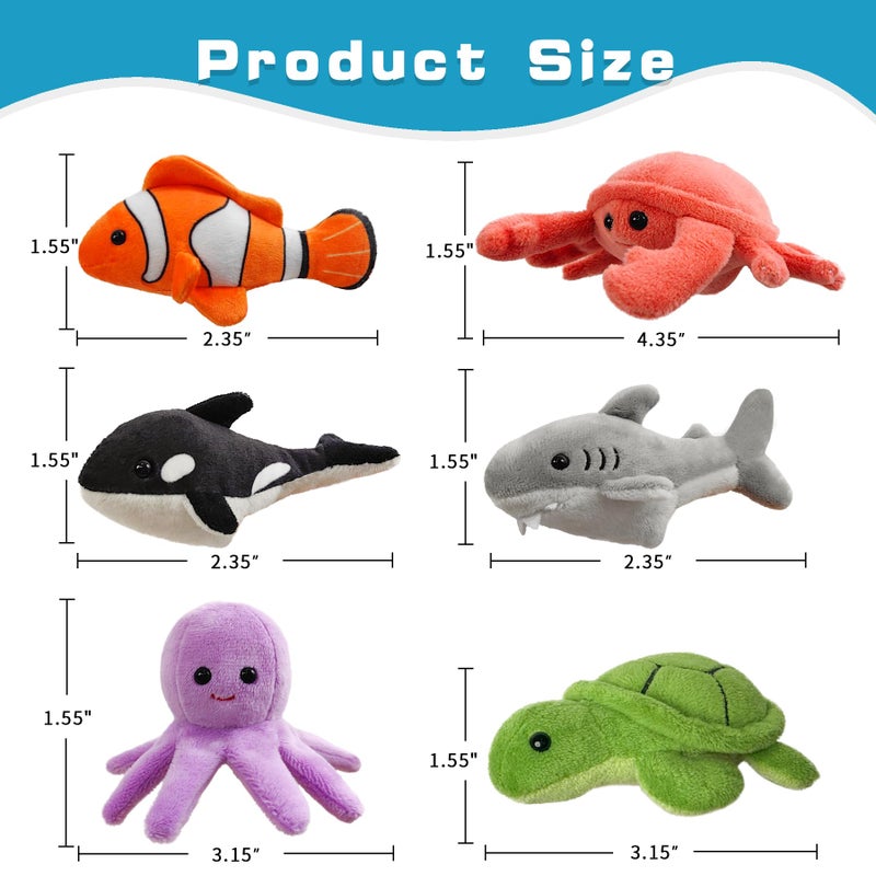 Justqunseen 6Pcs Finger Puppets Set  Cute Sea Animal Finger Puppet For Role-Playing Mini Hand Puppets Suitable For Kids Sea Animal Puppets For Storytelling  Realistic Finger Puppet For Toddlers. - Image 3