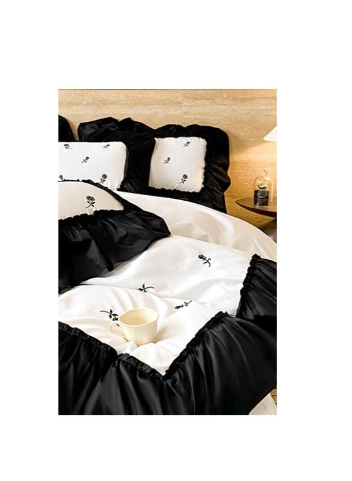 Bed Sheet Style — French High-End 60 Thread Pure Cotton Embroidered Bedding Four Piece Set - Image 4