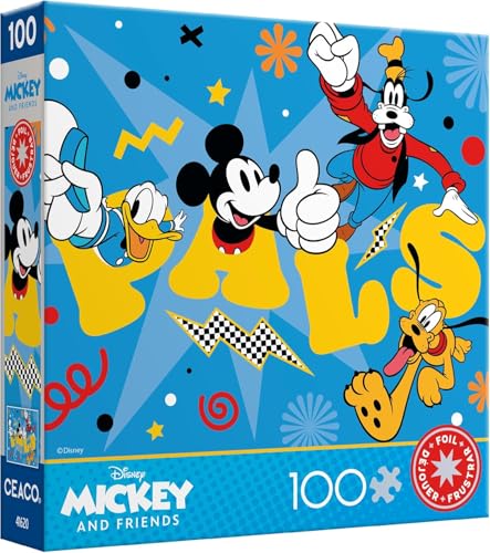 Ceaco Disney Mickey and Friends Mickey and Pals Foil Puzzle 100 Piece Jigsaw Puzzle - Image 1