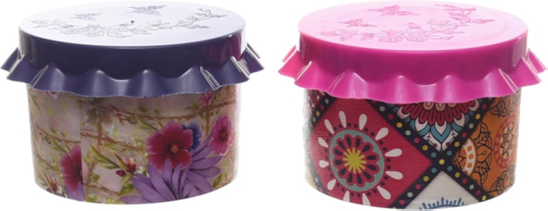 ال-هازاز بلاستيك زاد سمالل سبيكي كونتاينير 2-بييكي طقم ويته ديكوراتيفي ستيككيرس بريميوم ايرتيجهت سياسونينج جارس فور مطبخ & بانتري - مولتيكولور ستيككيرس