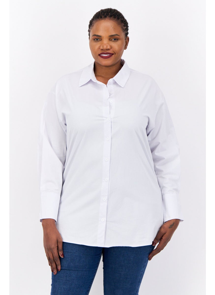 PUBLIC DESIRE Women Curve Fit Solid Shirt Dress, White  - Image 1