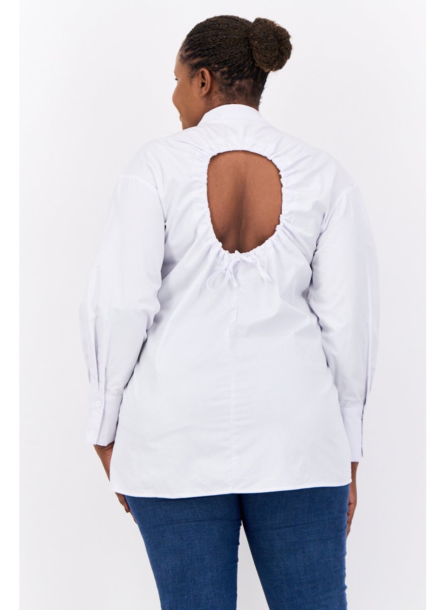 PUBLIC DESIRE Women Curve Fit Solid Shirt Dress, White  - Image 2