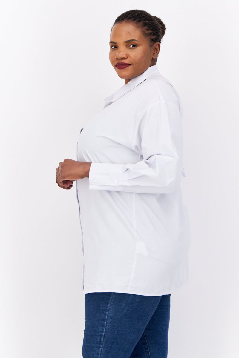 PUBLIC DESIRE Women Curve Fit Solid Shirt Dress, White - Image 4