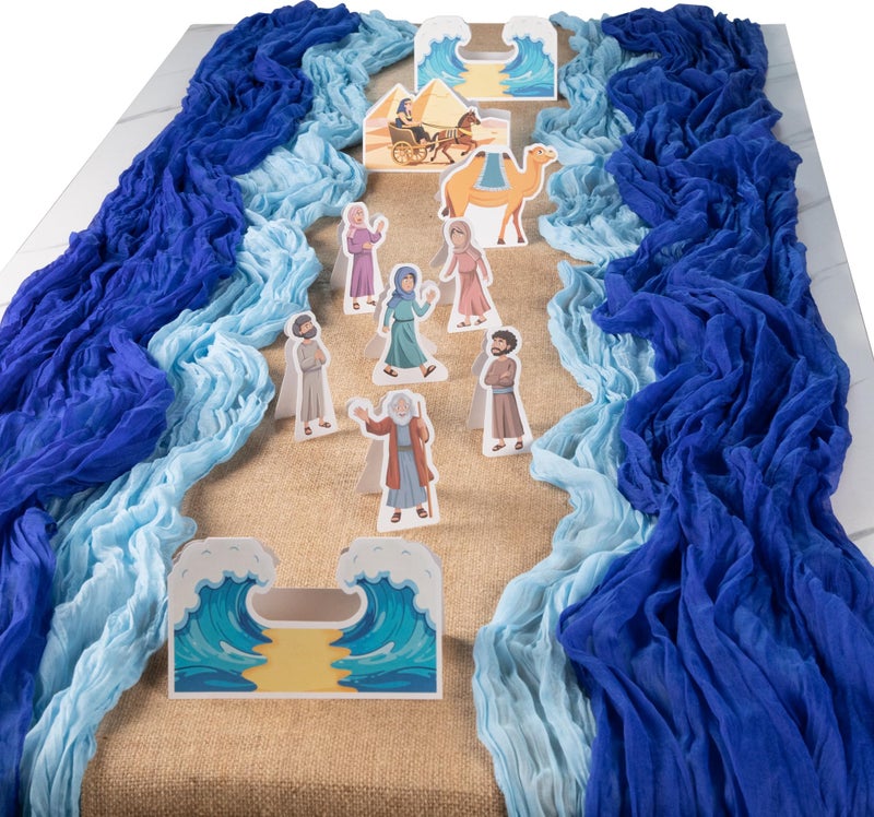 Wehhbtye 15 Pcs Passover Table Runner and Centerpiece Passover Parting The Red Sea Tablecloth Jewish Pesach Table Decoration for Holiday Parties Dining Room Kitchen Seder Tabletop Decor - Image 2