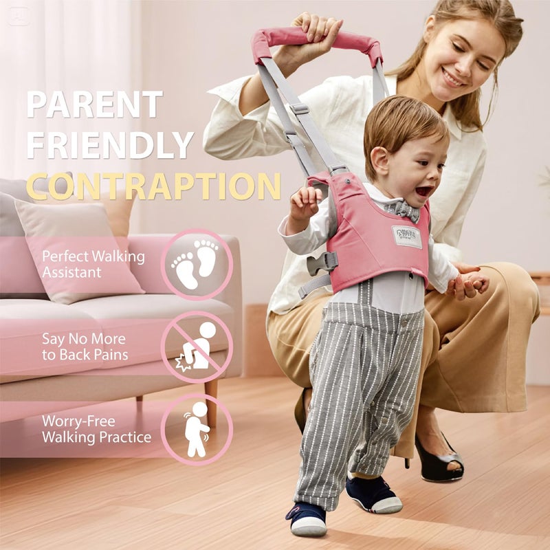 Bethbear Baby Walking Harness-Handheld Assistant Belt- Toddler Infant Walking Aid for Trainer & Support 7-24 Month Old (all-season-Pink-1817) - Image 2