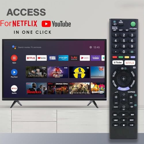 KPDP Original Sony Bravia Smart TV Remote Control Compatible with LCD LED OLED QLED 4K Ultra HD Models Universal Replacement Remote with YouTube and Netflix Shortcut Buttons for Sony Android TVs - Image 2