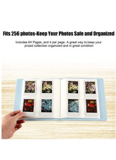 NANAO ألبوم كتاب صغير من قطع Moment، ألبوم صور يحتوي على 256 جيبًا لكاميرا Fujifilm Instax Mini 11 90 70 50S 26 25 9 8+ 8 7S للكاميرا الفورية (أزرق)  - Image 2