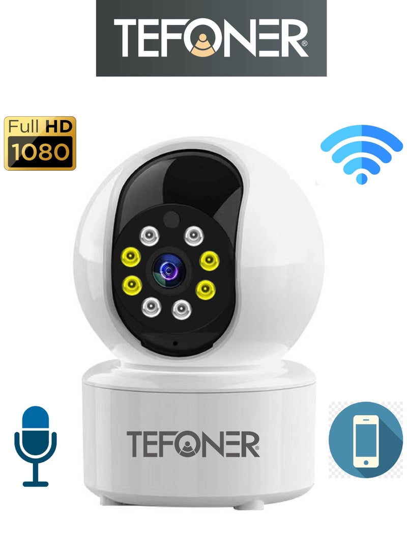 تيفونر كاميرات مراقبه منزليه بدقة 1080 FULL HD. كاميرا مراقبة اطفال بدوران 360 درجة. كاميرا مراقبه بخاصية تسجيل الصوت. كاميرا مراقبة منزلية لاسلكية تربط بالواي فاي بتطبيق للهاتف عن بعد. كامره مراقبه صغيره للمنزل برؤية ليلية. - Image 2