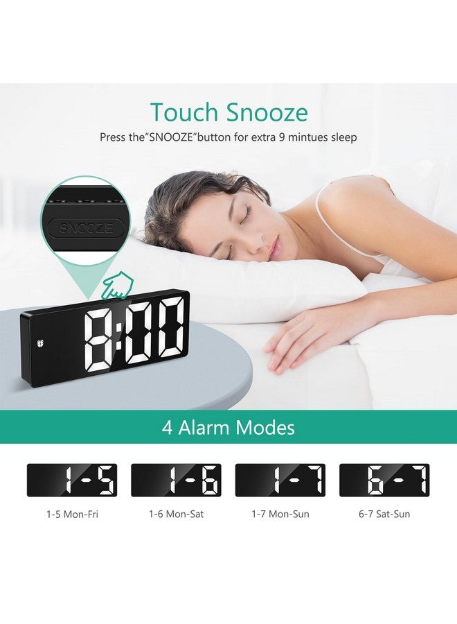 ORIA Digital Clock, LED Alarm Clock, 6.5inch Large Display LED Clock with Snooze, USB Charging Ports, 3 Adjustable Brightness Suitable for Bedroom, Office - Image 5