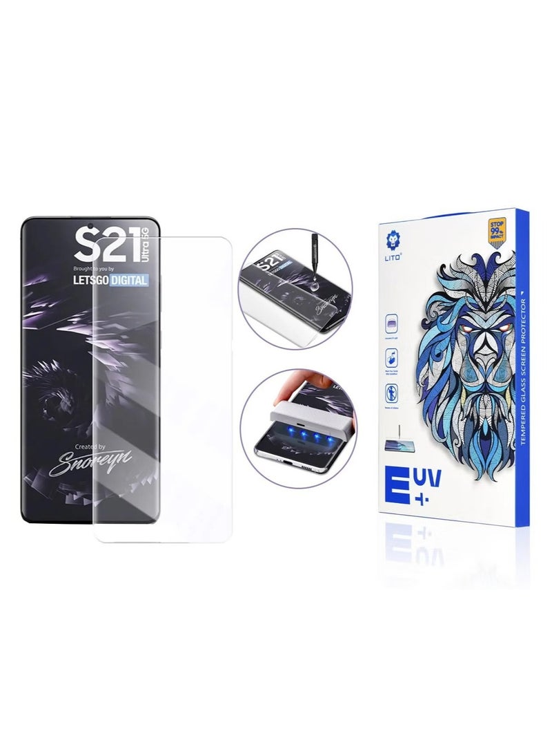 Lito Lito Samsung Galaxy S21 Ultra Premium UV Liquid Glue Tempered Glass Screen Protector with Edge to Edge Coverage 