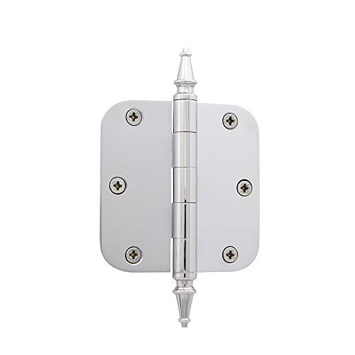 Nostalgic Warehouse 746071 3.5" Steeple Tip Residential 5/8" Radius Corners Door Hinge, Bright Chrome - Image 2