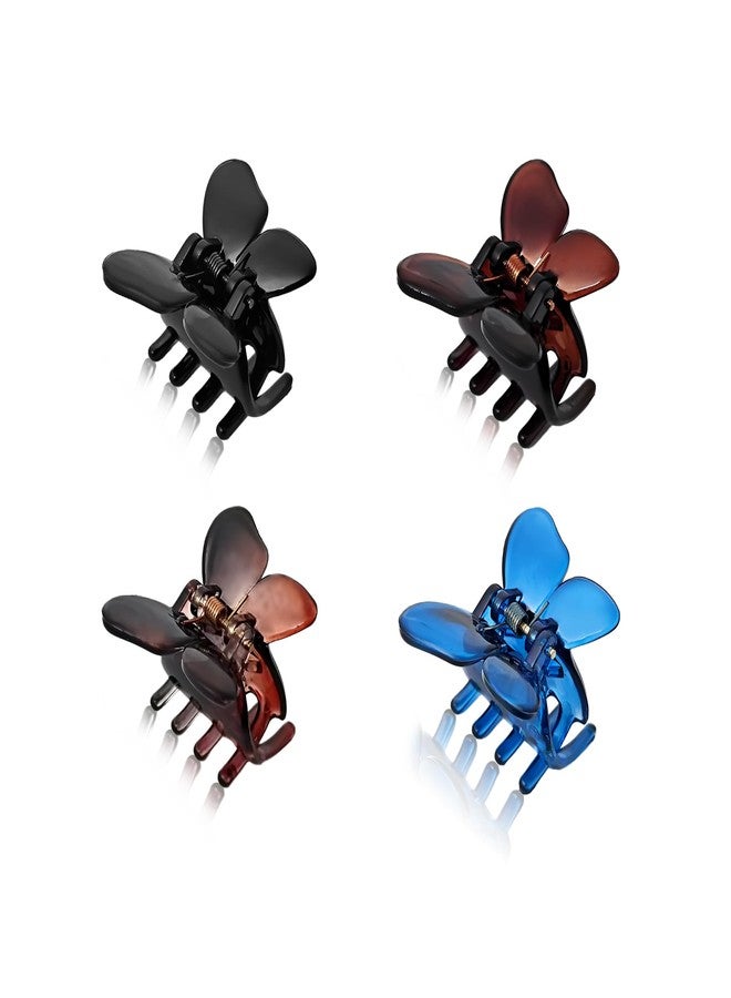 Sanas Hair Clips For Girls (4Pcs) Butterfly Clutchers For Hair Clips For Women Stylish Fashion Accessories For Girls Teenage Small Claw Clips For Women Aesthetic Claw Clip (4Pcs) (Versatile 4 Shades) - Image 1