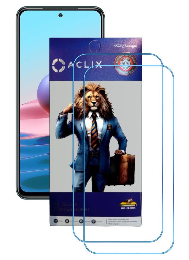 ACLIX 2 Pieces Antistatic ESD Dustproof Premium Quality High Definition Clear Tempered Glass Screen Protector Designed For Xiaomi Redmi Note 10 - Image 1