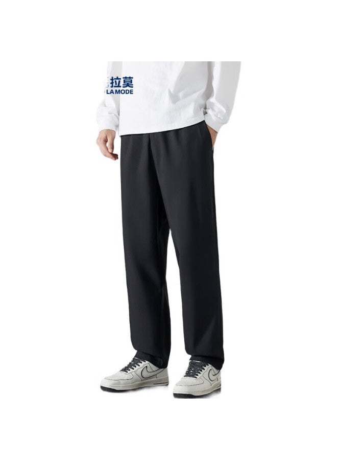GENIOLAMODE Men'S Casual Pants, New Style, Everyday Basic Simple Solid Color Casual Versatile Trousers, Loose-Fitting Sports Drawstring Long Pants - Image 3