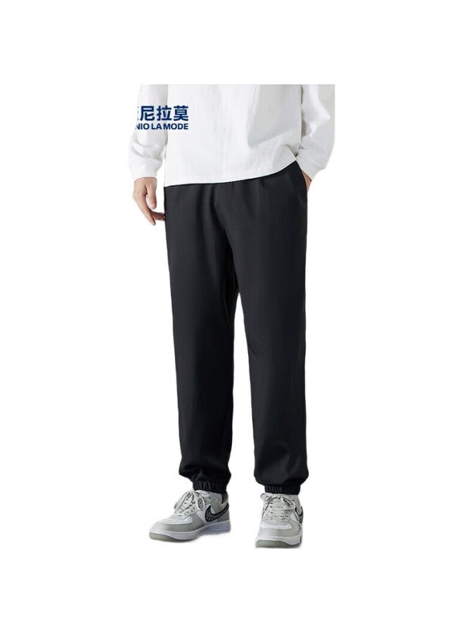 GENIOLAMODE Men'S Casual Pants, New Style, Everyday Basic Simple Solid Color Casual Versatile Trousers, Loose-Fitting Sports Drawstring Long Pants - Image 1