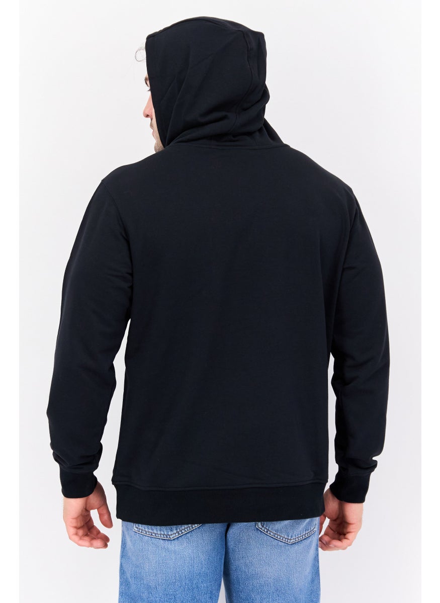 SKECHERS Men Sportswear Fit Long Sleeves Outdoor Hooded Sweatshirt, Black  - Image 3