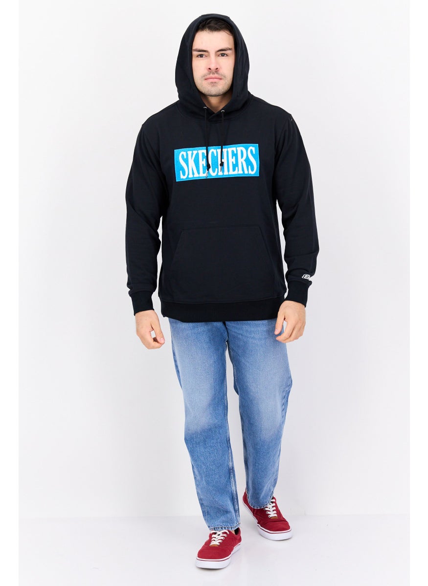 SKECHERS Men Sportswear Fit Long Sleeves Outdoor Hooded Sweatshirt, Black  - Image 2