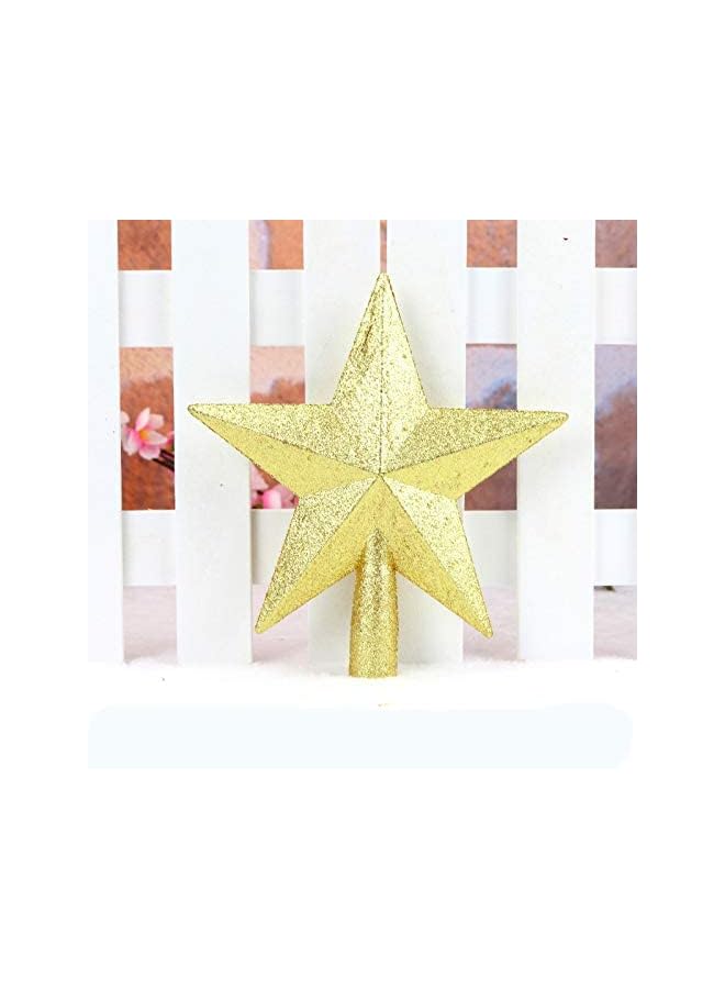The Bros مثالي لأي حجم شجرة عيد الميلاد. نجمة ذهبية على شكل خمس نقاط لتزيين شجرة عيد الميلاد وزينة عيد الميلاد لتزيين المنزل - Image 3