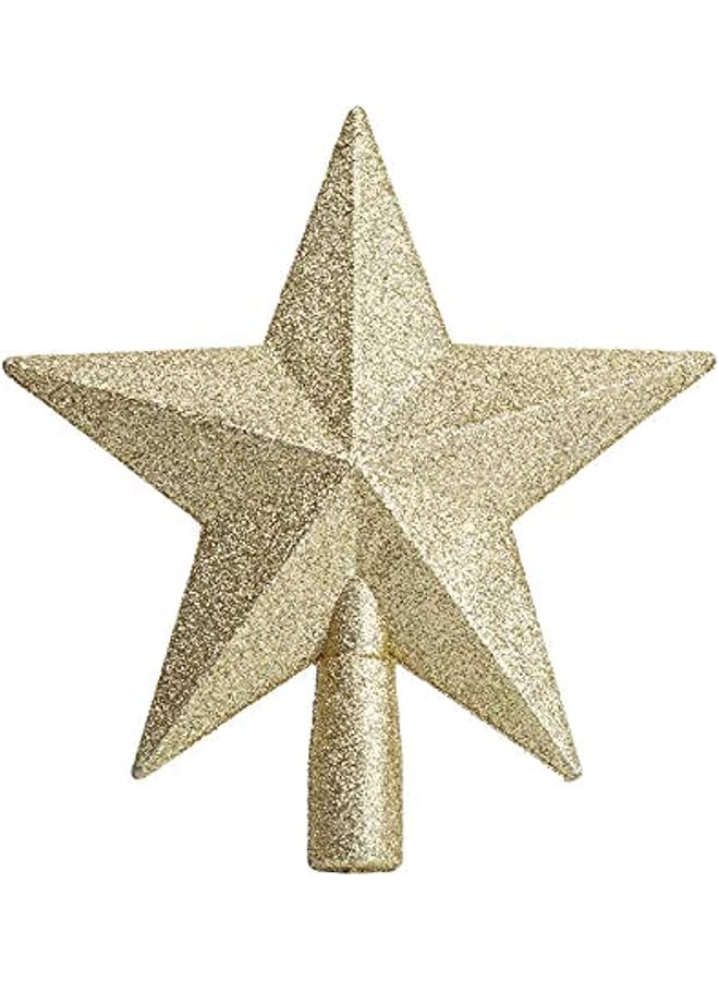 The Bros مثالي لأي حجم شجرة عيد الميلاد. نجمة ذهبية على شكل خمس نقاط لتزيين شجرة عيد الميلاد وزينة عيد الميلاد لتزيين المنزل - Image 1