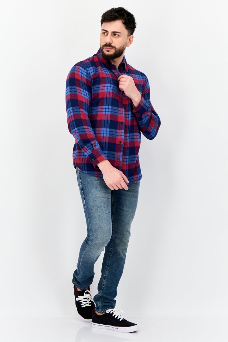 Chaps Men Regular Fit Plaid Long Sleeves Casual Shirt, Multicolor - Image 3