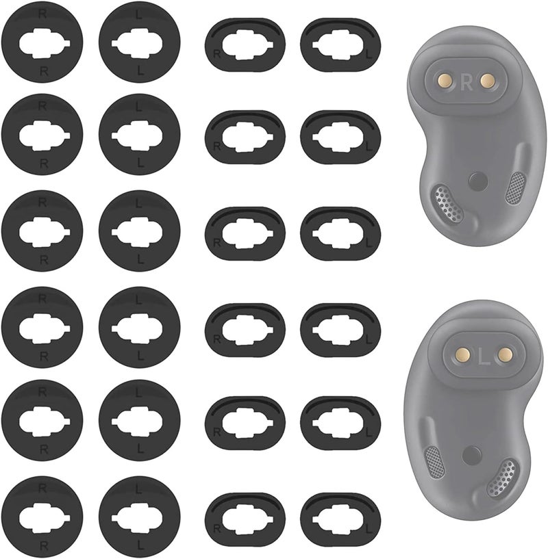 ALXCD Wingtips Compatible with Galaxy Buds Live Headphones, S/L 2 Sizes 12 Pairs Silicone Ear Adapter Wingtips Eartips, Replacement for Galaxy Buds Live Earbuds -R180 12 Pairs [Black/SL] - Image 1