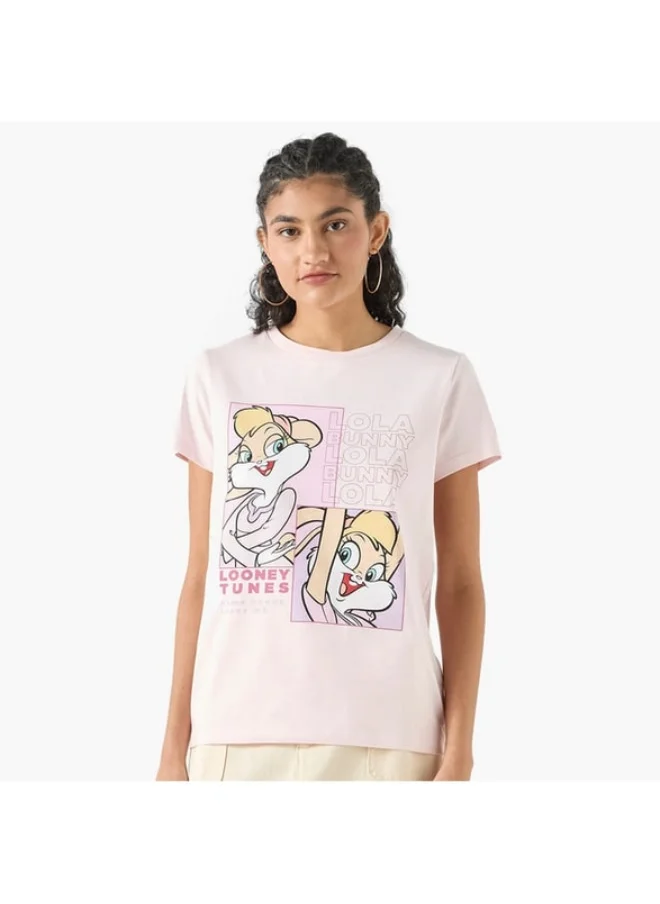 SP Characters Looney Tunes Print T-shirt with Crew Neck and Short Sleeves